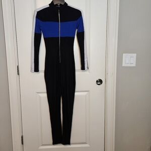FASHION NOVA 'Under Construction' Color Block Jumpsuit Womens Size XS